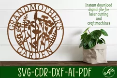 Grandmother's Garden sign svg laser cut template Product Image 1