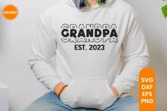 Grandpa est 2023, baby shower, Pregnancy svg quote, New mom Product Image 1