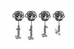 4x Grandpa and Grandma Roses Laser Cut Designs Product Image 2