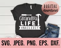 Grandpa Life Nailed It SVG - Fathers Day SVG - Tools Hammer Product Image 2