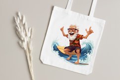 Funny Grandpa Surfing Watercolor Sublimation Clipart Product Image 8