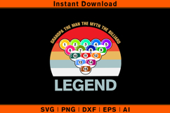 Grandpa Billiards Legend SVG | The Man The Myth Cut File Product Image 1