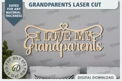 Grandparents Sign Laser Cut Design. Wooden Wall Decor SVG Product Image 1