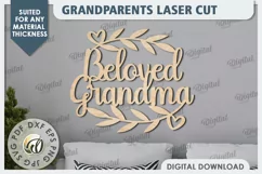Grandparents Sign Laser Cut Design. Beloved Grandma SVG Product Image 1