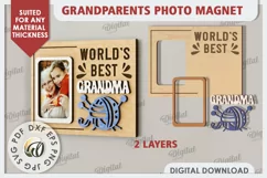 Grandparents Photo Magnet Laser Cut. Photo Frame SVG Product Image 2
