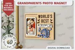 Grandparents Photo Magnet Laser Cut. Photo Frame SVG Product Image 1
