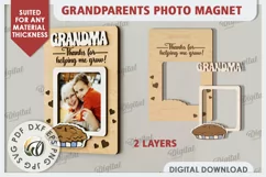 Grandparents Photo Magnet Laser Cut. Photo Frame SVG Product Image 2