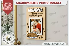 Grandparents Photo Magnet Laser Cut. Photo Frame SVG Product Image 1