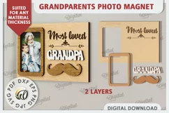 Grandparents Photo Magnet Laser Cut. Photo Frame SVG Product Image 2