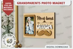 Grandparents Photo Magnet Laser Cut. Photo Frame SVG Product Image 1