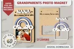 Grandparents Photo Magnet Laser Cut. Photo Frame SVG Product Image 2