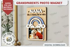 Grandparents Photo Magnet Laser Cut. Photo Frame SVG Product Image 1