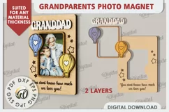 Grandparents Photo Magnet Laser Cut. Photo Frame SVG Product Image 2