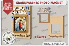 Grandparents Photo Magnet Laser Cut. Photo Frame SVG Product Image 2
