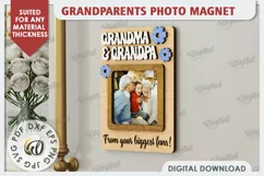 Grandparents Photo Magnet Laser Cut. Photo Frame SVG Product Image 1