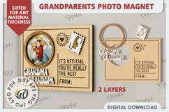 Grandparents Photo Magnet Laser Cut. Photo Frame SVG Product Image 2