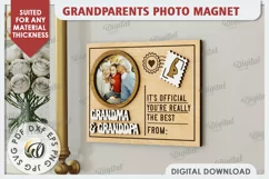 Grandparents Photo Magnet Laser Cut. Photo Frame SVG Product Image 1