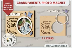 Grandparents Photo Magnet Laser Cut. Photo Frame SVG Product Image 2