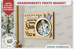 Grandparents Photo Magnet Laser Cut. Photo Frame SVG Product Image 1