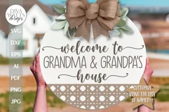 Grandparent's House SVG Grandparents Door Hanger svg Welcome Product Image 1