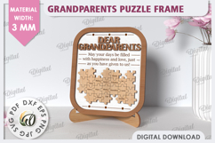 Grandparents Puzzle Frame Laser Cut. 3D Family Frames SVG Product Image 1