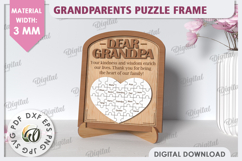 Grandparents Puzzle Frame Laser Cut. 3D Family Frames SVG Product Image 1