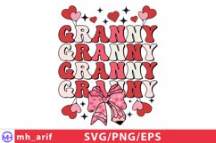 Granny Valentine Pencil Coquette Bow SVG PNG Product Image 1