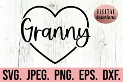 Granny Heart SVG - Most Loved Granny - Blessed - Mothers Day Product Image 1