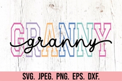 Granny Varsity Script Pastel SVG PNG - Mothers Day Trendy Product Image 5