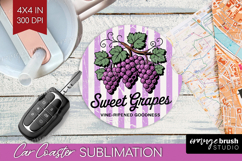Grape Vintage Fruit Car Coaster Summer Coaster PNG Product Image 1
