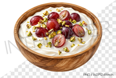 Grape Pistachio Yogurt PNG Clipart Watercolor Fruit Dessert Product Image 1