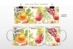 Grapes Watercolor Mug Wrap PNG