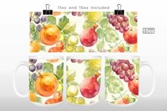 Grapes Watercolor Mug Wrap PNG