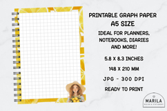 Printable Graph Paper | Lemon Theme | A5 Size Product Image 1