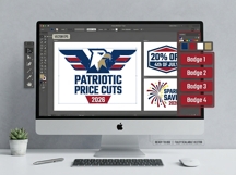 4th of July 2026 Patriotic Sale Promo Badges Bundle EPS Pack Product Image 4