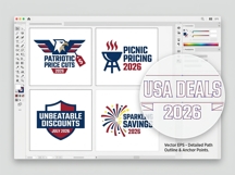 4th of July 2026 Patriotic Sale Promo Badges Bundle EPS Pack Product Image 5