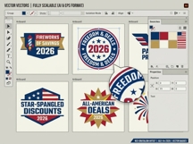 4th of July 2026 Patriotic Sale Promo Badges Bundle EPS Pack Product Image 6