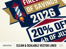 4th of July 2026 Patriotic Sale Promo Badges Bundle EPS Pack Product Image 8