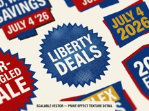 Star-Spangled 4th July 2026 Neo-Brutal Sale Badge Bundle EPS Product Image 5