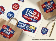 Star-Spangled 4th July 2026 Neo-Brutal Sale Badge EPS Product Image 3