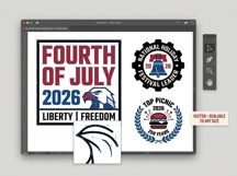 4th of July 2026 Neo-Brutalist Patriotic Event Badge EPS Set Product Image 7