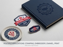Patriotic 4th of July 2026 Freedom Badge Seal Bundle EPS Set Product Image 4