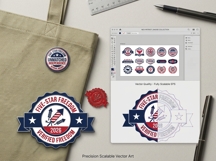 Patriotic 4th of July 2026 Freedom Badge Seal Bundle EPS Set Product Image 3