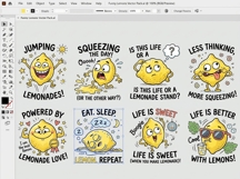 Cute Funny Lemon Cartoon Summer Humor Bundle T-Shirt EPS Set Product Image 8