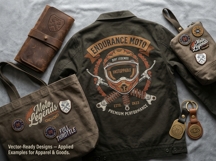 Vintage Motocross Dirt Bike Badge Bundle T-Shirt EPS Designs Product Image 3