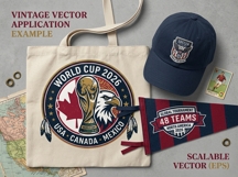 World Cup 2026 Soccer Badge Bundle USA Canada Mexico EPS Set Product Image 4
