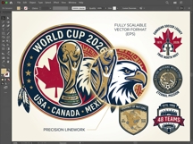 World Cup 2026 Soccer Badge Bundle USA Canada Mexico EPS Set Product Image 3