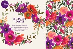 Watercolor Colorful Flowers Clipart Set Product Image 2