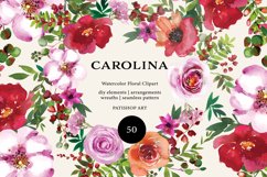 Watercolor Wild Rose Clipart Set Product Image 2