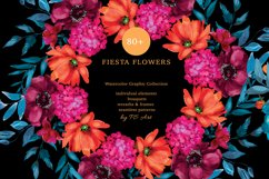 Watercolor Fiesta Flowers Clipart Collection Product Image 2